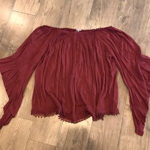 Off the shoulder bell sleeves top